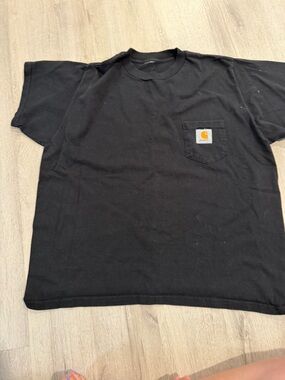 Carhartt Black Short-Sleeve Pocket Tee with Logo Patch